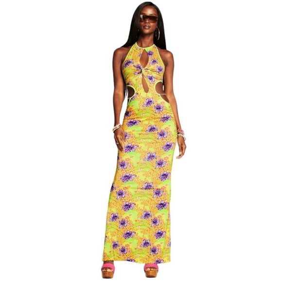 I AM GIA Green Hibiscus Print 'Valera' Maxi Dress - Picture 3 of 13